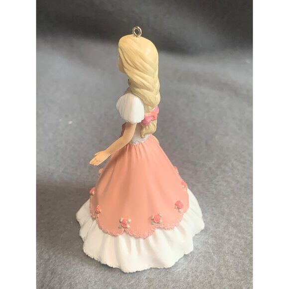 Vintage 1997 Barbie Ornament by Hallmark Springtime in Pink & White Dress 3rd - Picture 5 of 8